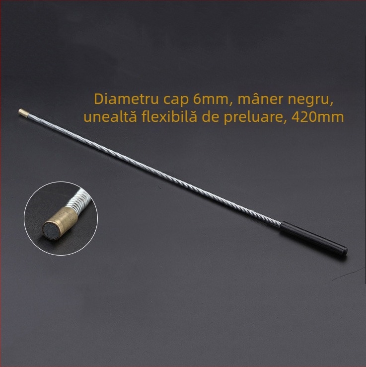 Instrument magnetic din metal, flexibil și detașabil, pentru ridicare, cu tijă LED de aspirație.