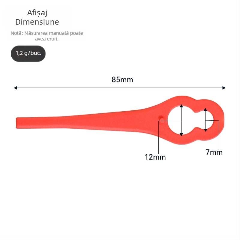 L85 lamă din plastic pentru mașina de tuns iarbă, deschidere 12 x 7 mm
