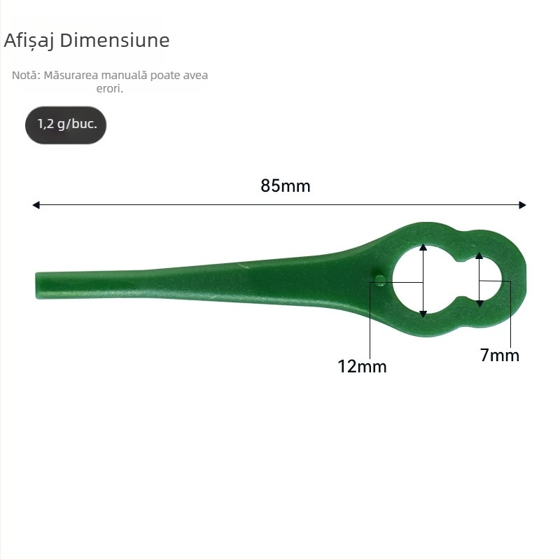 L85 lamă din plastic pentru mașina de tuns iarbă, deschidere 12 x 7 mm