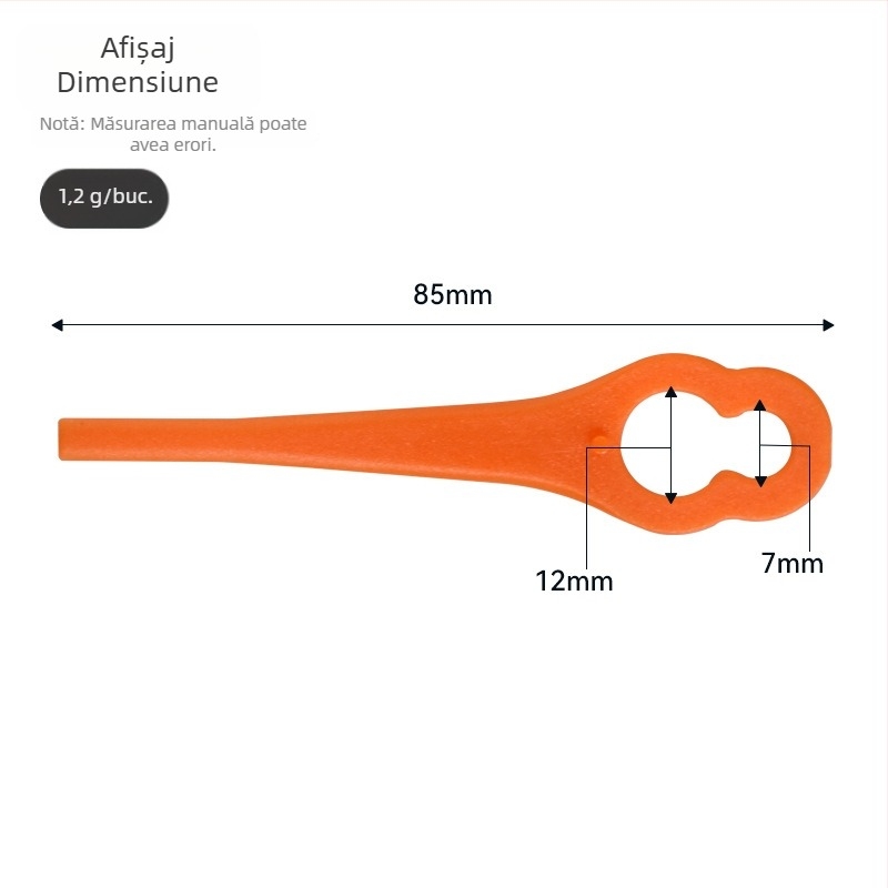 L85 lamă din plastic pentru mașina de tuns iarbă, deschidere 12 x 7 mm