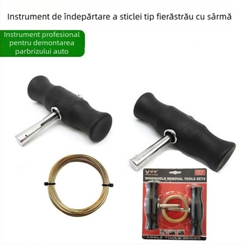 Set pentru demontarea parbrizului cu fir de tăiere și corp metal/plastic