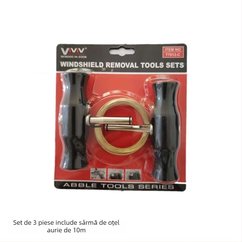 Set pentru demontarea parbrizului cu fir de tăiere și corp metal/plastic