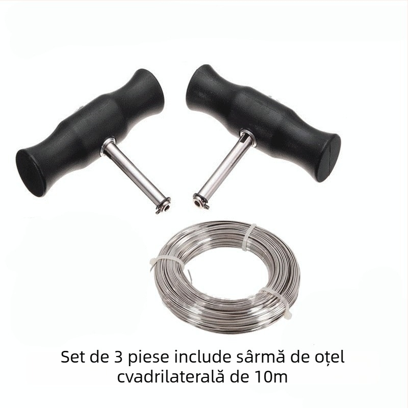 Set pentru demontarea parbrizului cu fir de tăiere și corp metal/plastic