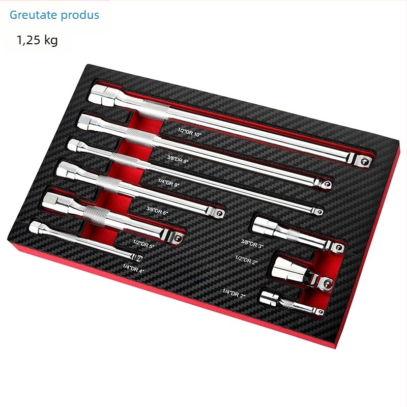 Set de țevi cu cap sferic, conectori și extensii, cu țevi lungi în lungimi variate (mare, mediu, mic)