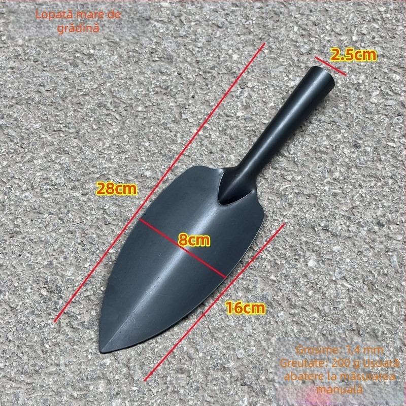 Lopățică mică pentru ghivece – unealtă metalică de grădinărit pentru plantat flori și suculente