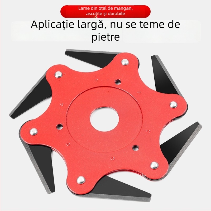 Cuțit cu șase lame și cap rotativ cu trei lame pentru gazon – lame de schimb