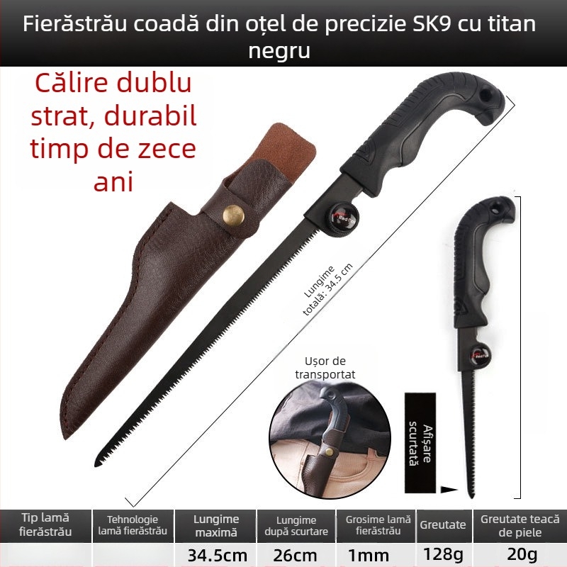 Kyushu Garden Fierăstrău de mână retractabil pentru lemn – instrument de grădină pentru tăierea lemnului în aer liber