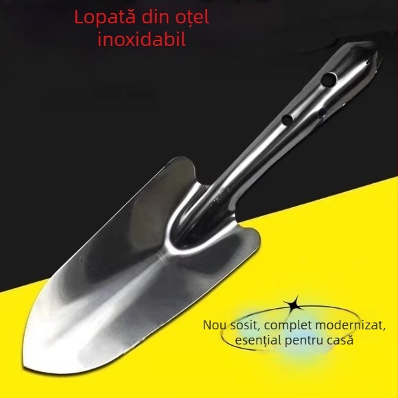 Lopată de grădină din oțel inoxidabil - mică, pentru plantarea florilor și suculentelor