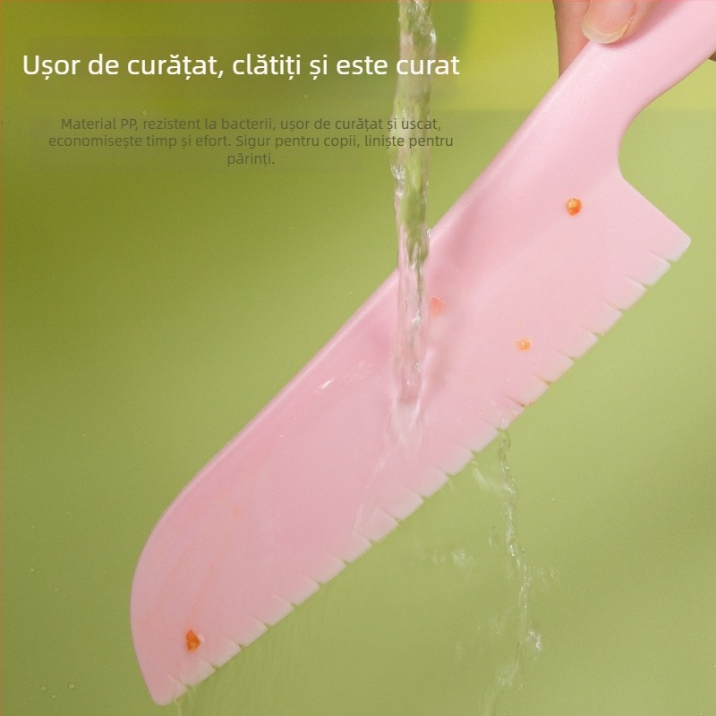 Set de cuțite de bucătărie pentru copii și tocător, cuțite din plastic alimentar, sigure pentru mâini mici, cuțit pentru fructe