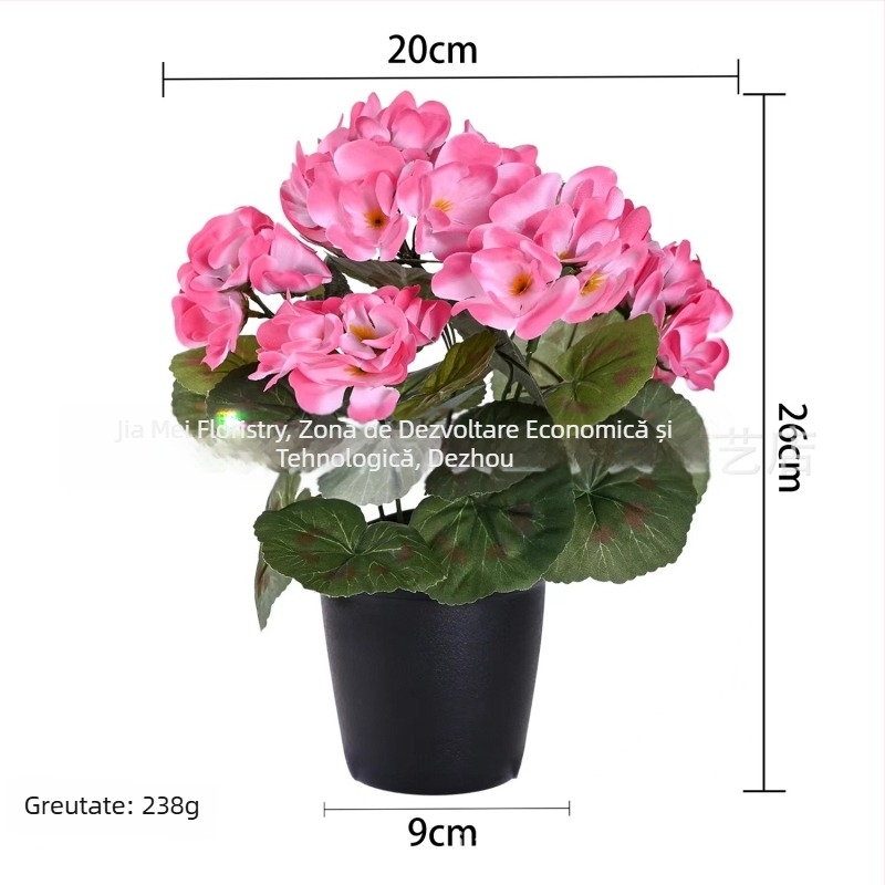 Vie artificială cu frunze de begonie, pothos și iederă, frunze din plastic pentru decor, înălțime 36 cm