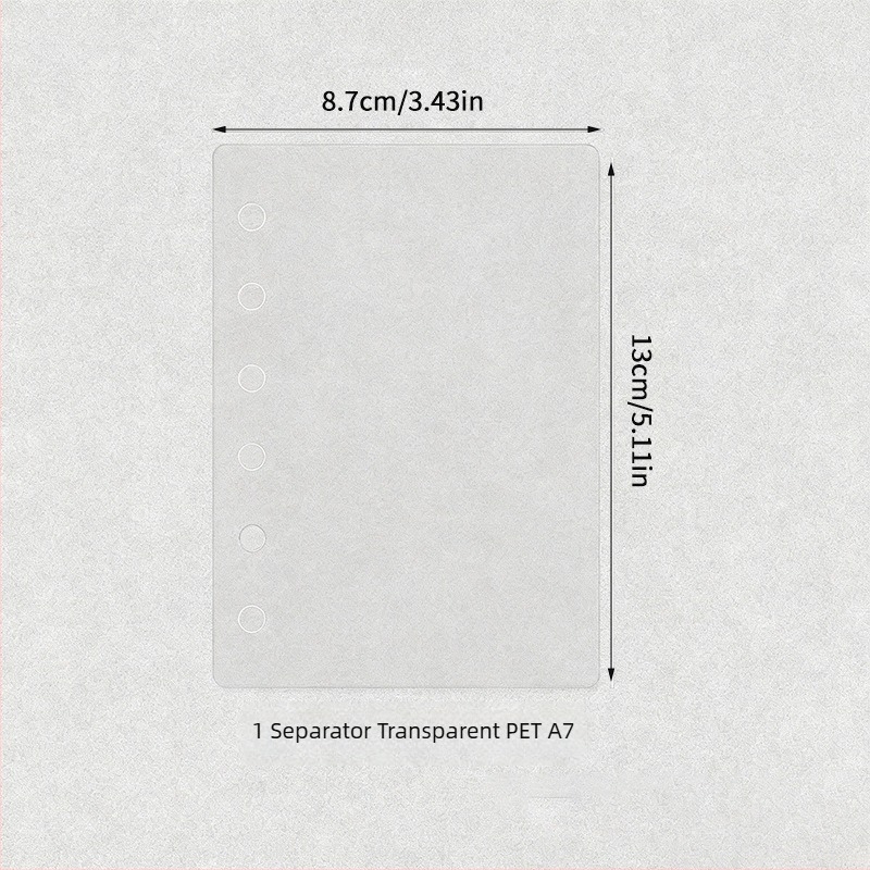 Separator PET transparent pentru pagini interioare, pentru planner DIY