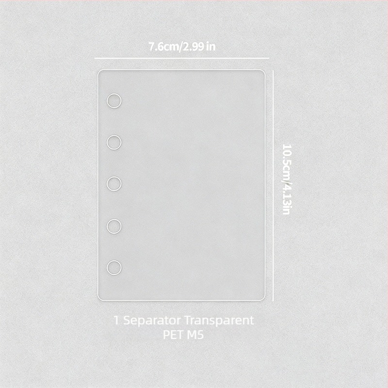 Separator PET transparent pentru pagini interioare, pentru planner DIY