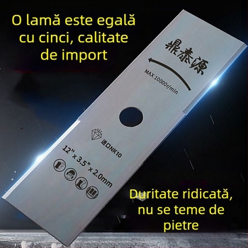 Lama dreaptă pentru mașina de tuns iarbă pe benzină, din oțel cu mangan înalt, importată