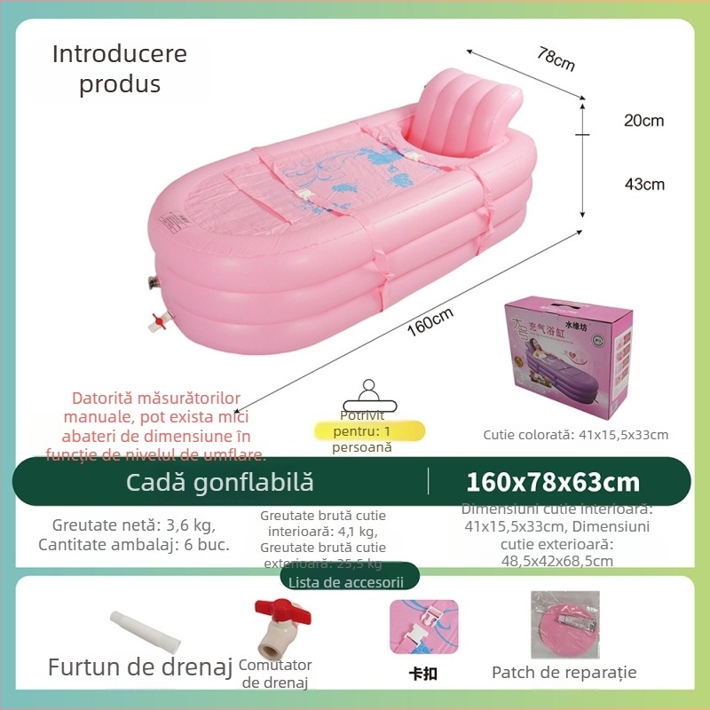 Săună cu aburi pentru casă, cadă gonflabilă pentru o singură persoană