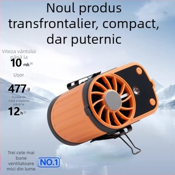 Ventilator de talie cu răcire pe bază de semiconductori YLD-F23, 5 palete, alimentare USB, baterie încorporată