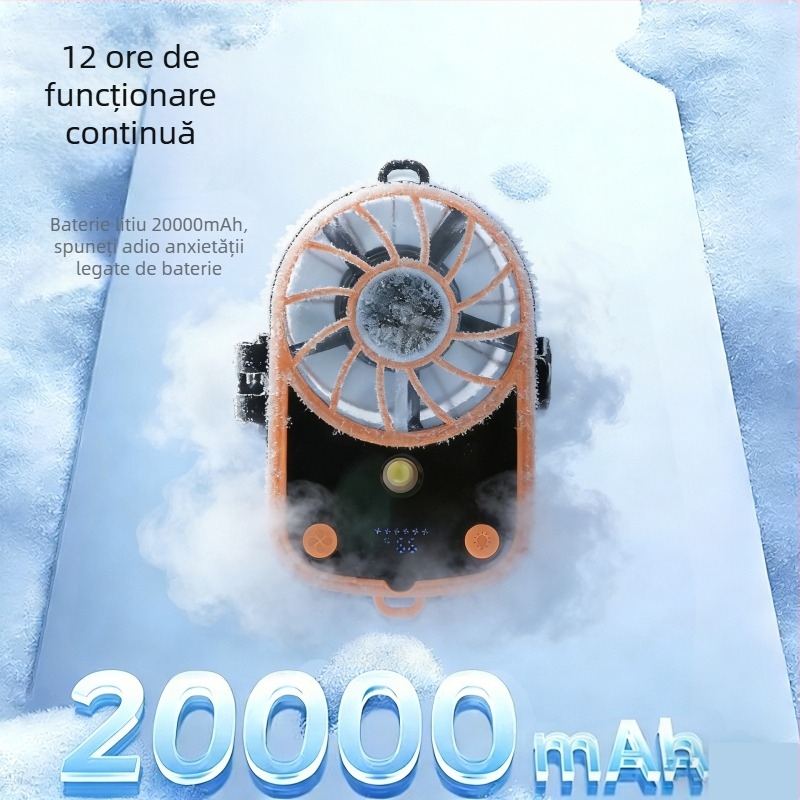 Ventilator de talie cu răcire pe bază de semiconductori YLD-F23, 5 palete, alimentare USB, baterie încorporată