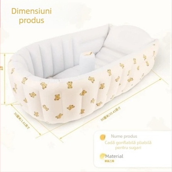 Cada de baie gonflabilă pentru bebeluși, pliabilă, PVC gros