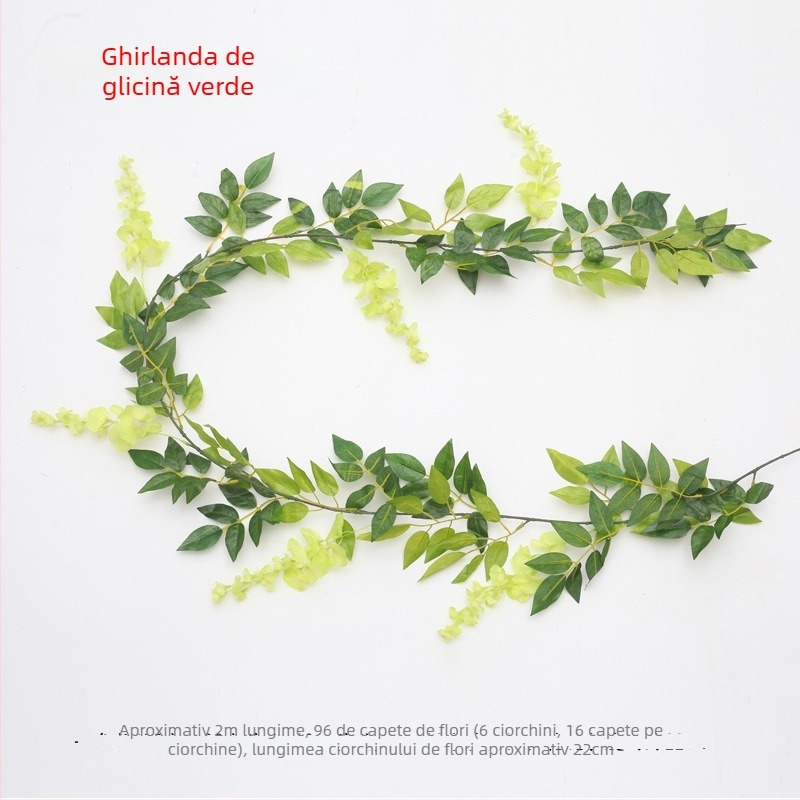 Viță artificială de wisteria de 2 m, cu flori de mătase, pentru decor la nuntă și acasă