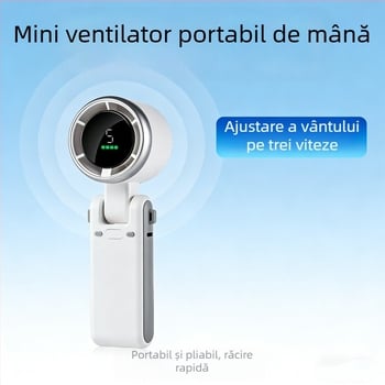 Ventilator portabil pentru gât, cu baterie cu durată lungă, pliabil, mini, silențios, pentru birou și utilizare zilnică