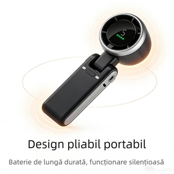 Ventilator portabil pentru gât, cu baterie cu durată lungă, pliabil, mini, silențios, pentru birou și utilizare zilnică