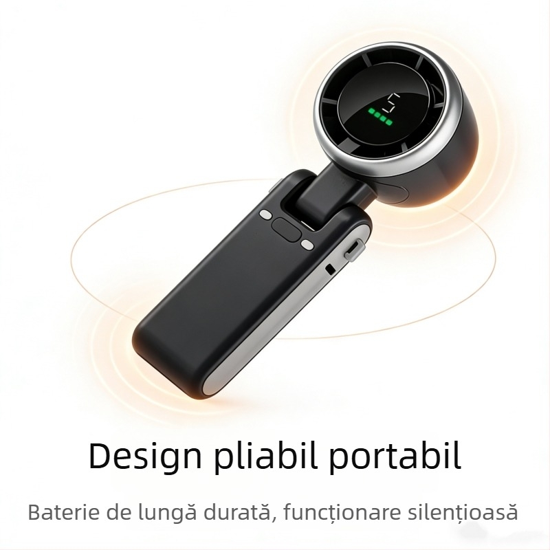 Ventilator portabil pentru gât, cu baterie cu durată lungă, pliabil, mini, silențios, pentru birou și utilizare zilnică