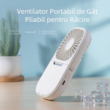 Ventilator USB de mână cu baterie încorporată, autonomie îndelungată, pliabil, portabil pentru călătorii, în cămine sau la birou