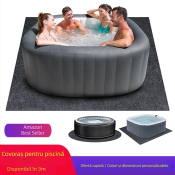 Covor PE pentru podea, covor rotund din filc pentru baie și piscină, impermeabil, anti-alunecare