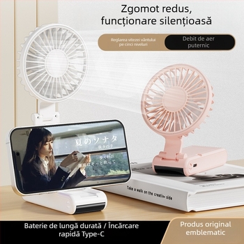 Ventilator pliabil pentru gât, mini ventilator de mână, portabil pentru exterior, silențios, cu flux puternic de aer