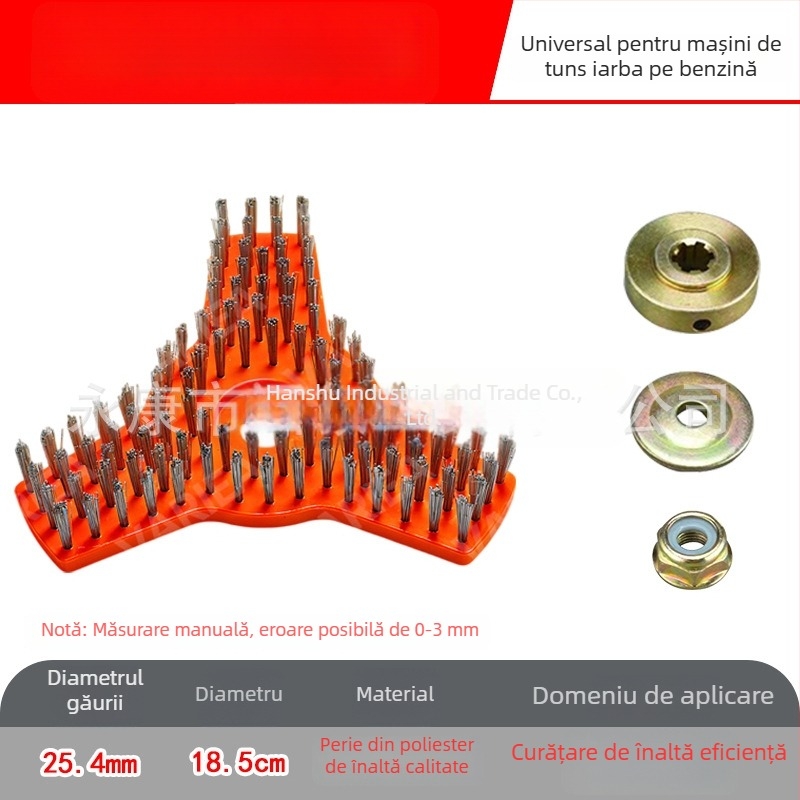 Perie triunghiulară de curățare pentru mașină de tuns iarba pe benzină – accesorii pentru unelte de grădină pentru curățare ușoară