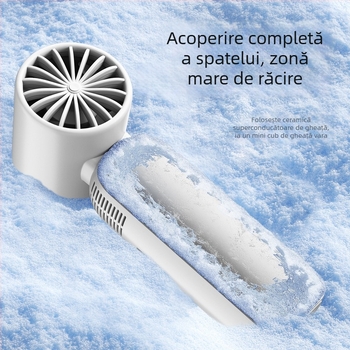 Ventilator de mână cu răcire prin gheață, USB reîncărcabil, portabil, ventilator mini pliabil pentru exterior