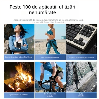 GX18 ventilator turbo portabil, manual, cu rotație la viteză mare, multifuncțional, de purtat la talie sau la gât