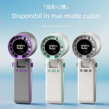 Ventilator mini portabil USB, pliabil, reîncărcabil prin USB, pentru exterior, purtare la gât sau în mână, cu viteză înaltă