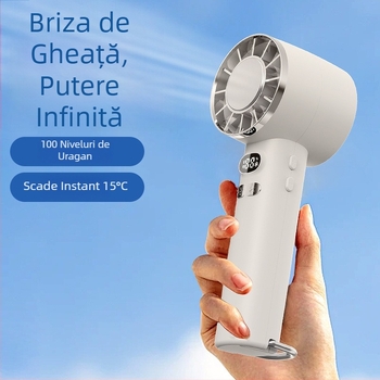Ventilator portabil nou pentru exterior, cu încărcare USB, afișaj digital, răcire cu gheață.