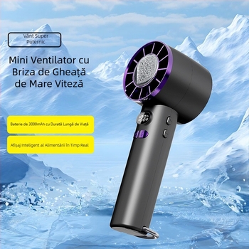Ventilator portabil nou pentru exterior, cu încărcare USB, afișaj digital, răcire cu gheață.