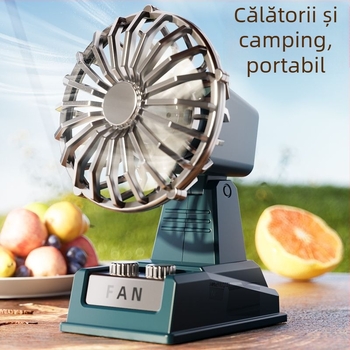 Ventilator USB mic, stil clasic retro, cu design desen animat, compact, pentru birou și dormitoare studențești, ventilator vertical de birou