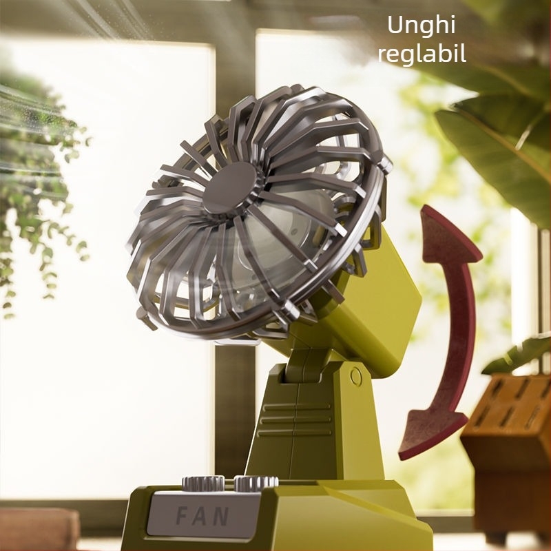 Ventilator USB mic, stil clasic retro, cu design desen animat, compact, pentru birou și dormitoare studențești, ventilator vertical de birou