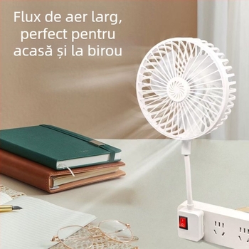 Ventilator mini silențios, cu putere mare pentru noptieră; all-in-one pentru casă, bucătărie și baie