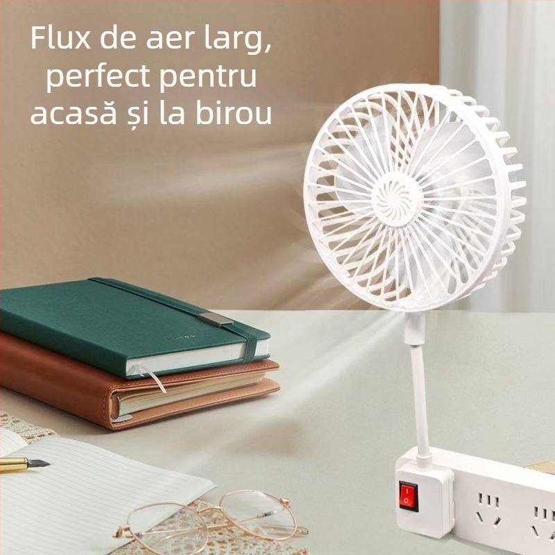 Ventilator mini silențios, cu putere mare pentru noptieră; all-in-one pentru casă, bucătărie și baie
