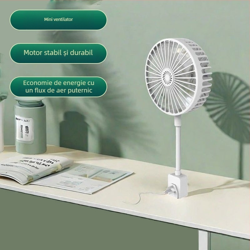 Ventilator mini silențios, cu putere mare pentru noptieră; all-in-one pentru casă, bucătărie și baie