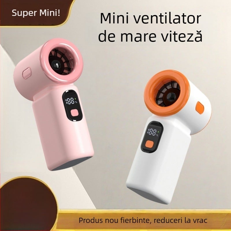 Ventilator de mână mini USB, reîncărcabil, autonomie lungă, portabil pentru exterior