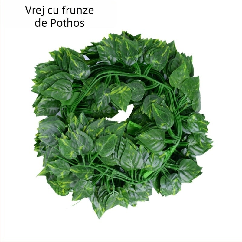 Viță artificială cu frunze verzi pentru decor, din mătase – ideală pentru nunți, exterior, recuzită foto și decor acasă