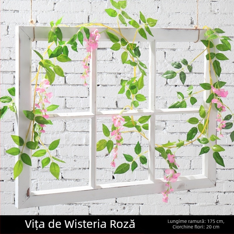Liana de glicină din flori de mătase, 1.8 m, pentru tavan și perete – decor pentru nunți și ședințe foto