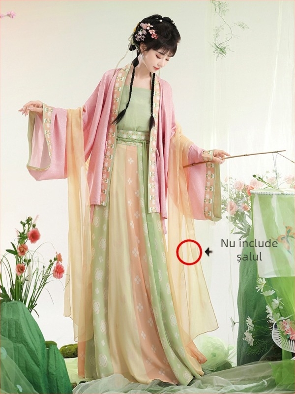Hanfu pentru femei, în stil Wei Jin, restaurat, cu fustă plisată până la talie, vară, model nou