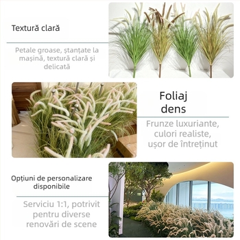 Buchet de Dog-tail Grass artificial - iarbă PVC pentru decor interior și recuzită foto
