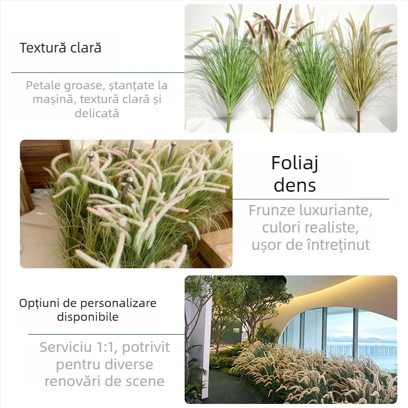 Buchet de Dog-tail Grass artificial - iarbă PVC pentru decor interior și recuzită foto