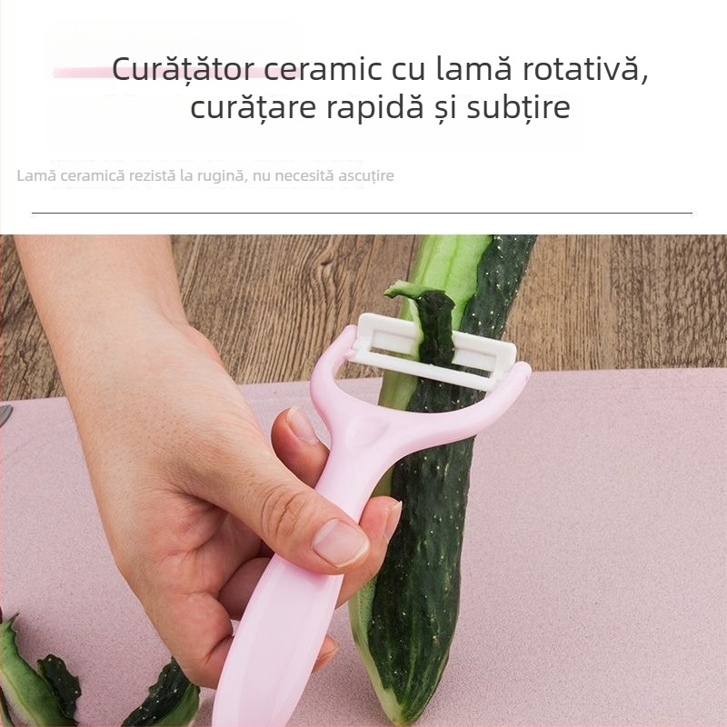 Curățător ceramic pentru fructe, cuțit de bucătărie portabil, cuțit mini ascuțit pentru fructe, pentru curățarea merelor