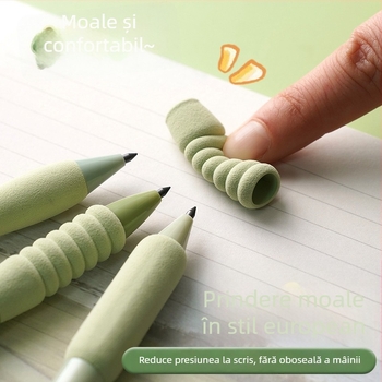 Pix mecanic stil european, cu prindere moale, mecanism retractabil prin apăsare pentru eliberarea grafitului, fără ascuțire