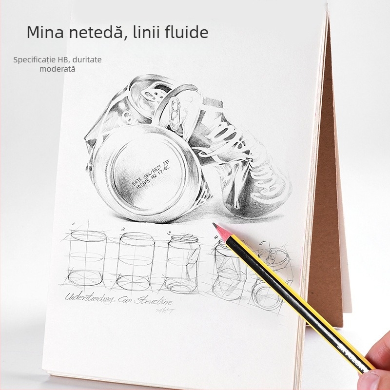 Creion HB cu corp din lemn, fără plumb, pentru scriere și schițe, ideal pentru examenele de artă ale elevilor
