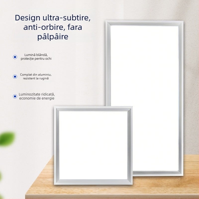 LED încastrat pentru tavan – iluminat pentru baie și bucătărie – panou plat din aluminiu, design integrat, 24-50W, 220V, CRI ≥95