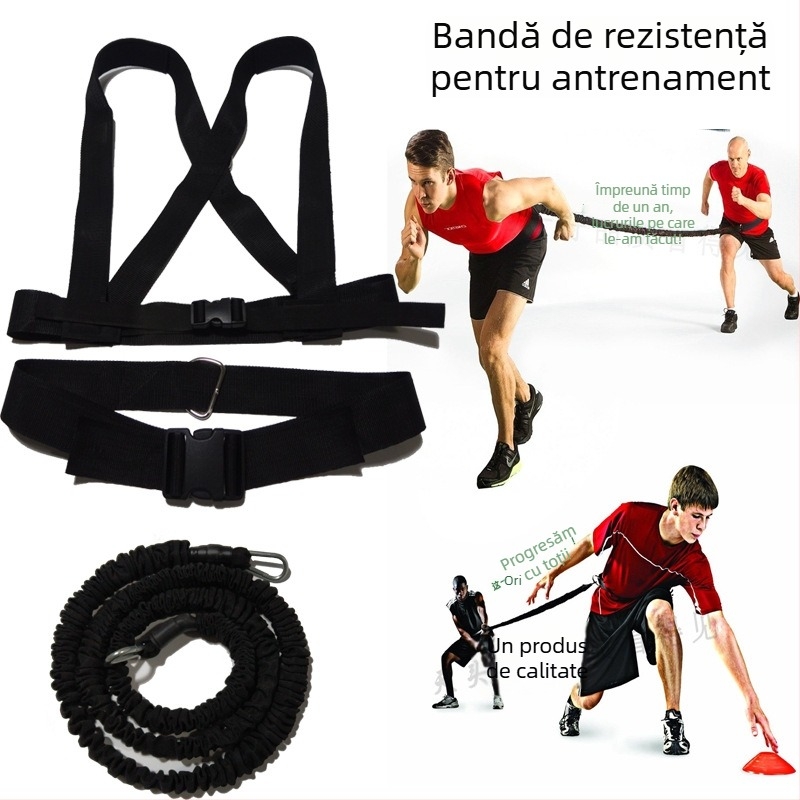 Set dublu de frânghii elastice din latex pentru antrenamentul de forță exploziv în alergare și atletism